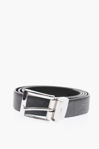 JEANS 30mm all over logo leather reversible belt