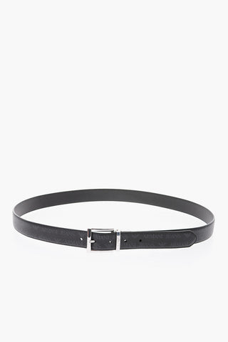 JEANS 30mm all over logo leather reversible belt