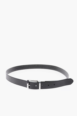 JEANS 30mm all over logo leather reversible belt