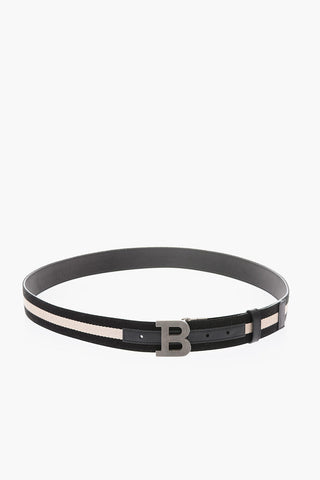 35mm leather and fabric reversible belt