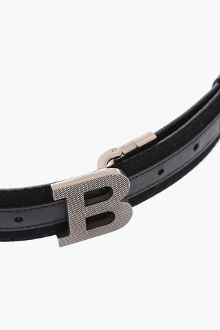35mm leather and fabric reversible belt