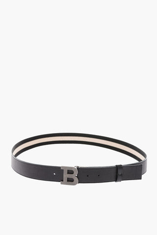 35mm leather and fabric reversible belt
