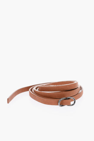 10mm solid color leather slim fit belt