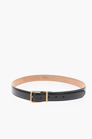 30mm leather belt with golden buckle
