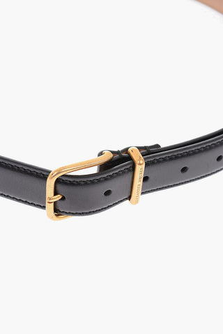 30mm leather belt with golden buckle