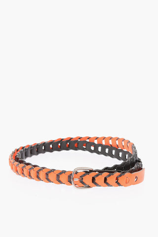 30mm two-tone braided leather belt