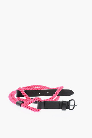20mm braided belt with leather details