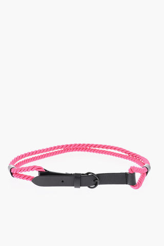 20mm braided belt with leather details