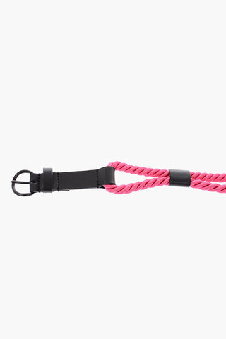 20mm braided belt with leather details