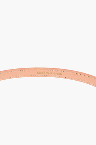 15mm metallic leather slim fit belt with sequin buckle