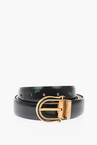 30mm paint effect leather belt