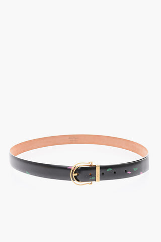 30mm paint effect leather belt