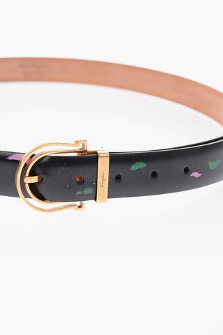 30mm paint effect leather belt