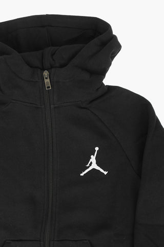 AIR JORDAN solid color JUMPMAN sweatshirt with hood and zip closure