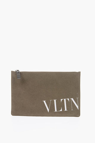 GARAVANI VLTN fabric clutch with zip closure