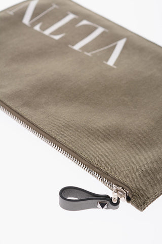GARAVANI VLTN fabric clutch with zip closure
