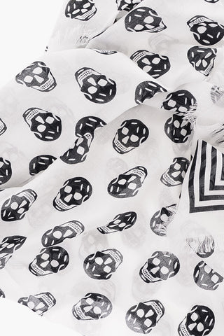 Foulard con stampa teschi