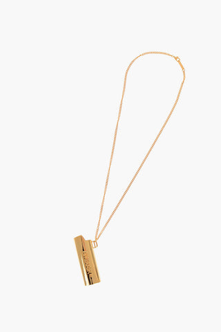 Brass necklace with lighter case pendant