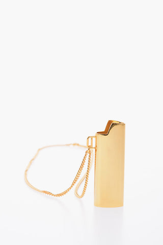 Brass necklace with lighter case pendant
