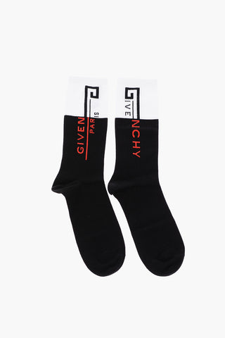 logo embroidered stretch socks