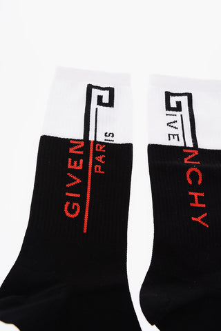 logo embroidered stretch socks