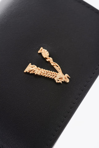Leather wallet with golden detail