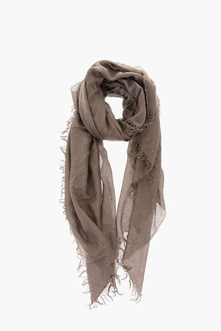 solid color scarf with fringed and sequin