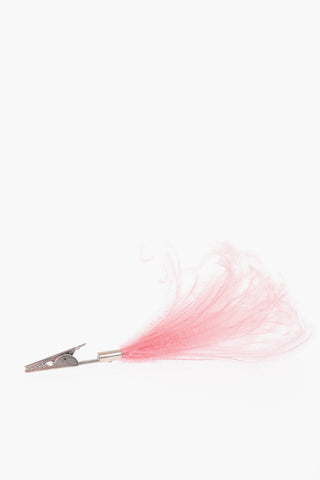 Metal clip with osterich feathers