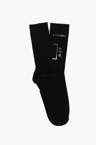 logo printed stretch socks