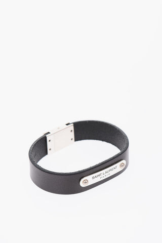 Bracciale in Pelle con Logo in Metallo