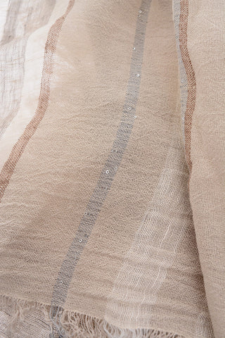 sciarpa in lino con frange