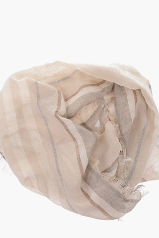sciarpa in lino con frange
