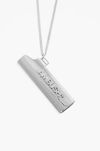 Brass necklace with lighter case pendant