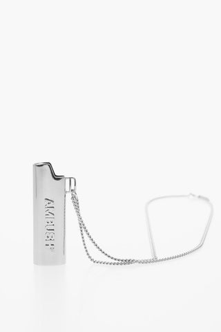 Brass necklace with lighter case pendant