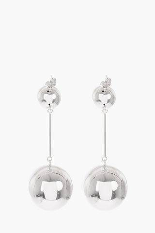 Orecchini in ottone lucido con pendente sfera