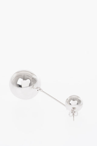Orecchini in ottone lucido con pendente sfera