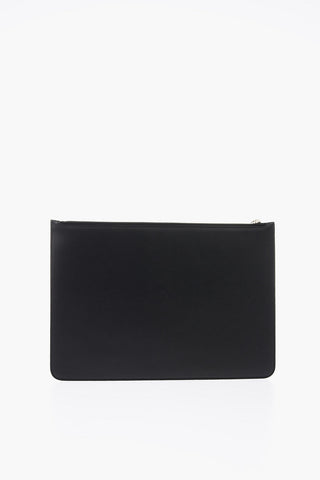 double bolt printed leather maxi pouch