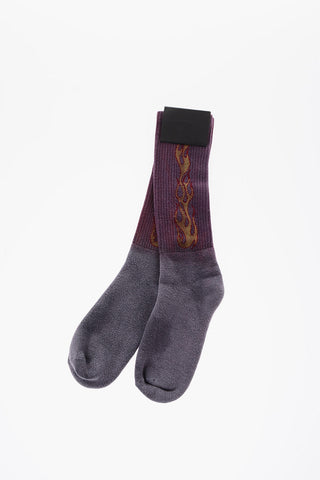 shaded cotton long socks