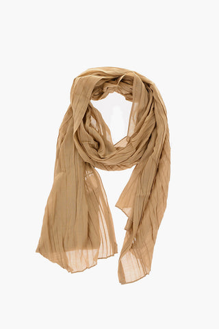 pleated solid color scarf