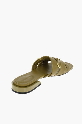 Slides a incrocio LARA in Pelle con Anelli Dorati