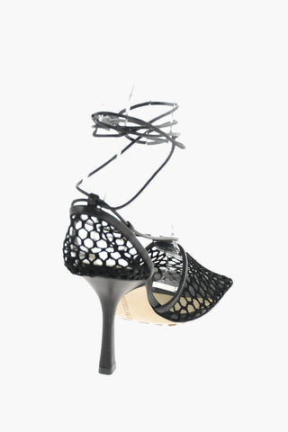 Decolleté Mesh in Pelle con Lacci 9 cm
