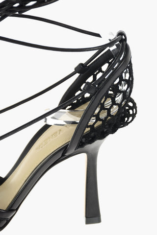 Decolleté Mesh in Pelle con Lacci 9 cm