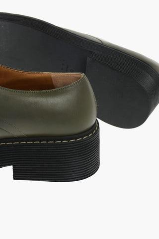 Leather Square-toed Derby Shoes with Statement Sole
