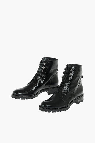Crinkled Leather REBELLE Ankle Boots