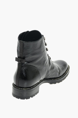 Crinkled Leather REBELLE Ankle Boots