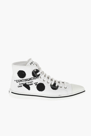 Pointed-toe Gabardine Sneakers with Print