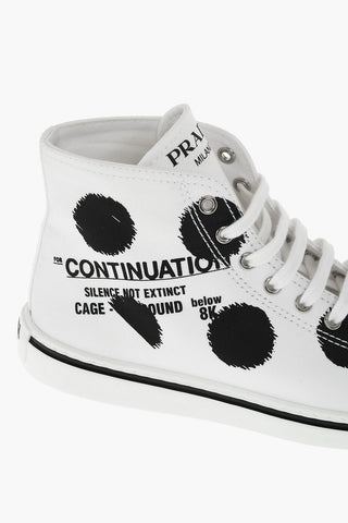 Pointed-toe Gabardine Sneakers with Print