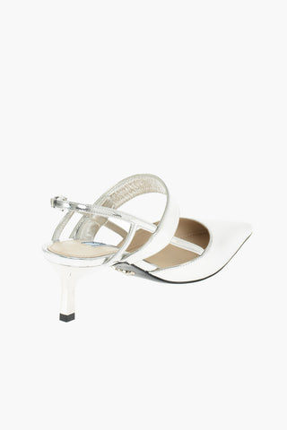Metallic Leather Sandals with Pointed Toe 5,5 cm