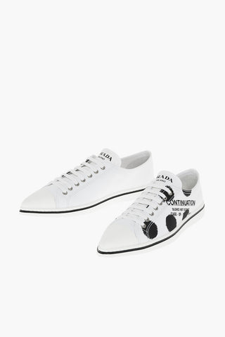 Pointed-toe Gabardine Sneakers with Print