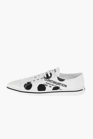 Pointed-toe Gabardine Sneakers with Print